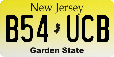 NJ license plate B54UCB