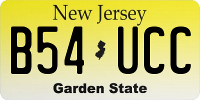 NJ license plate B54UCC