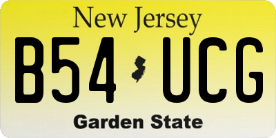 NJ license plate B54UCG