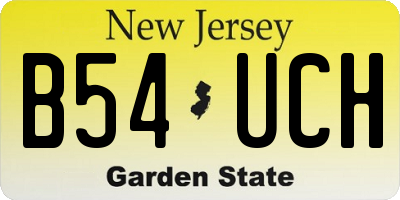 NJ license plate B54UCH