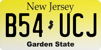 NJ license plate B54UCJ