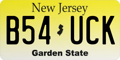 NJ license plate B54UCK