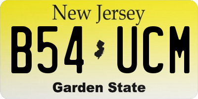 NJ license plate B54UCM