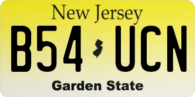 NJ license plate B54UCN
