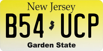 NJ license plate B54UCP