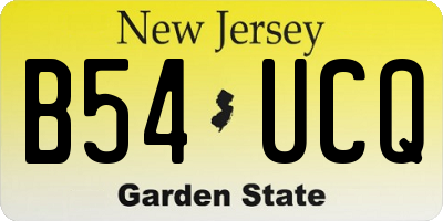 NJ license plate B54UCQ