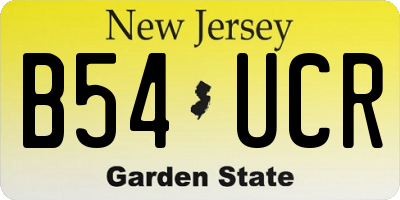NJ license plate B54UCR
