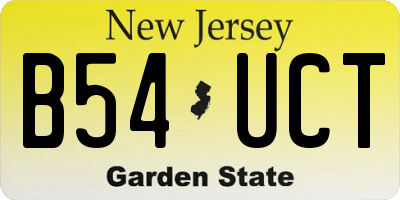 NJ license plate B54UCT