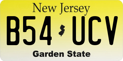 NJ license plate B54UCV