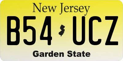 NJ license plate B54UCZ