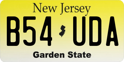 NJ license plate B54UDA