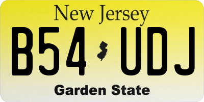 NJ license plate B54UDJ