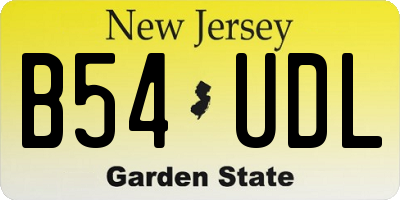 NJ license plate B54UDL