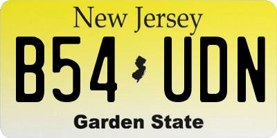 NJ license plate B54UDN
