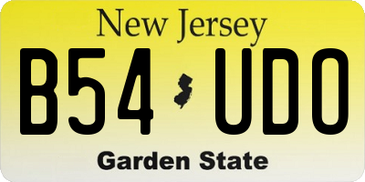 NJ license plate B54UDO