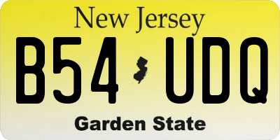 NJ license plate B54UDQ