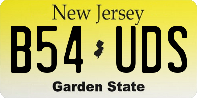 NJ license plate B54UDS