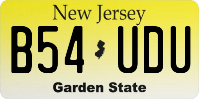NJ license plate B54UDU