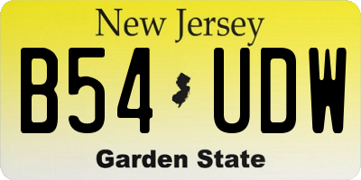 NJ license plate B54UDW