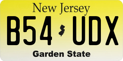 NJ license plate B54UDX