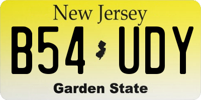 NJ license plate B54UDY