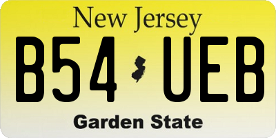 NJ license plate B54UEB