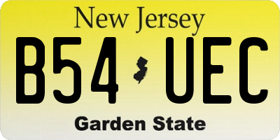NJ license plate B54UEC