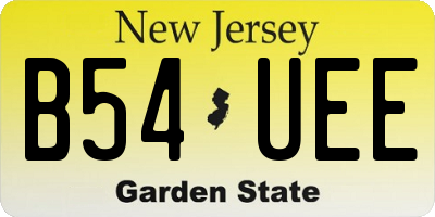 NJ license plate B54UEE