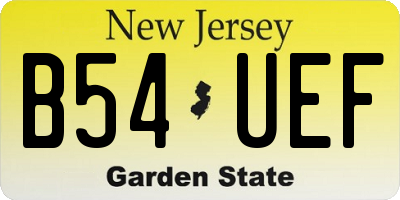 NJ license plate B54UEF