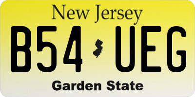 NJ license plate B54UEG