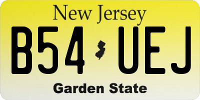 NJ license plate B54UEJ