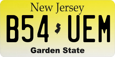 NJ license plate B54UEM