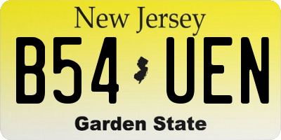 NJ license plate B54UEN