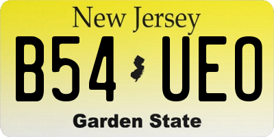 NJ license plate B54UEO
