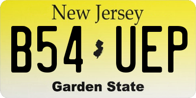 NJ license plate B54UEP