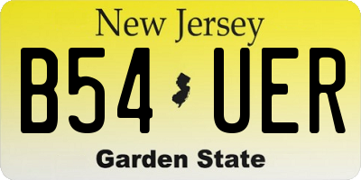 NJ license plate B54UER