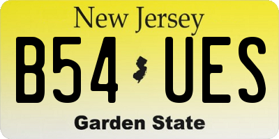 NJ license plate B54UES