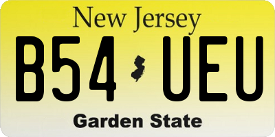 NJ license plate B54UEU
