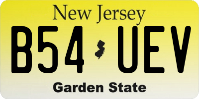 NJ license plate B54UEV