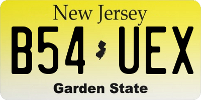 NJ license plate B54UEX