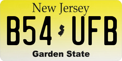 NJ license plate B54UFB