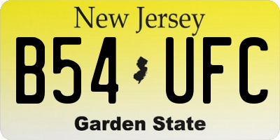 NJ license plate B54UFC
