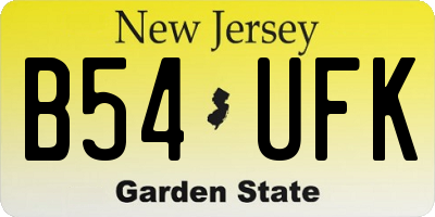 NJ license plate B54UFK