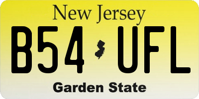 NJ license plate B54UFL