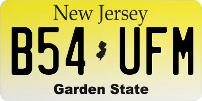 NJ license plate B54UFM