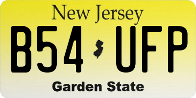 NJ license plate B54UFP