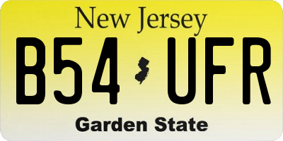 NJ license plate B54UFR
