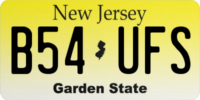 NJ license plate B54UFS
