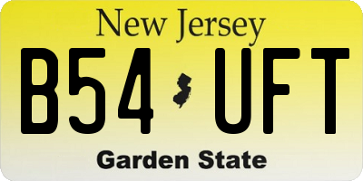 NJ license plate B54UFT