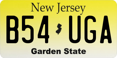 NJ license plate B54UGA